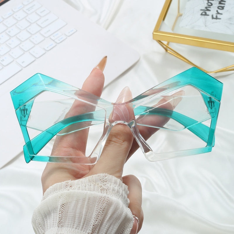 Cat's Eye Polygon Large Rim Sunglasses Female