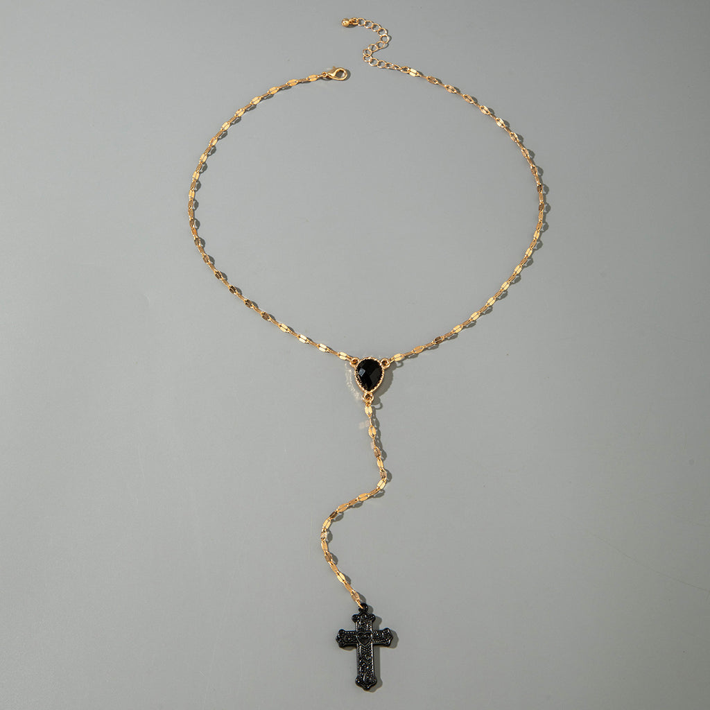 Cross Geometric Diamond Chain Clause Necklace