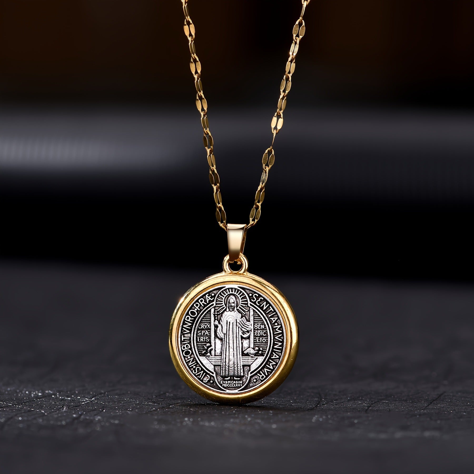 St. Benedict Cross Alloy Necklace Simple High-end Necklace Accessories