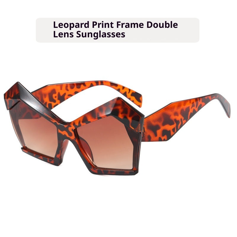 Cat's Eye Polygon Large Rim Sunglasses Female