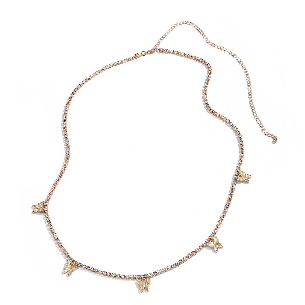 Simple Micro-Set Zircon Single Layer Body Chain