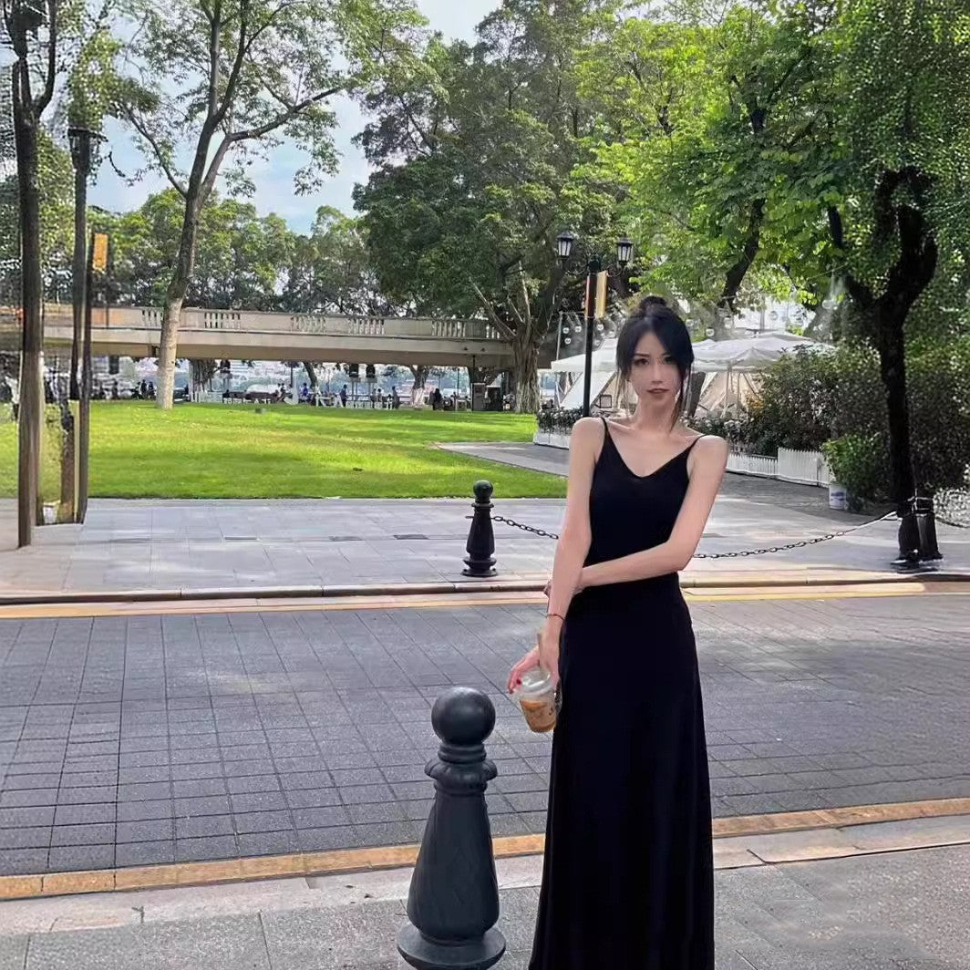 Draping Slim Fit All-match Pleated Dress