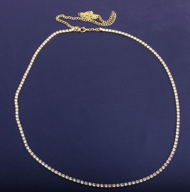 Simple Micro-Set Zircon Single Layer Body Chain
