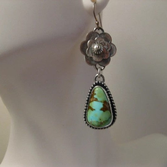 Vintage Botanical Floral Tassel New Chinese Style Unique Metal Carved Earrings