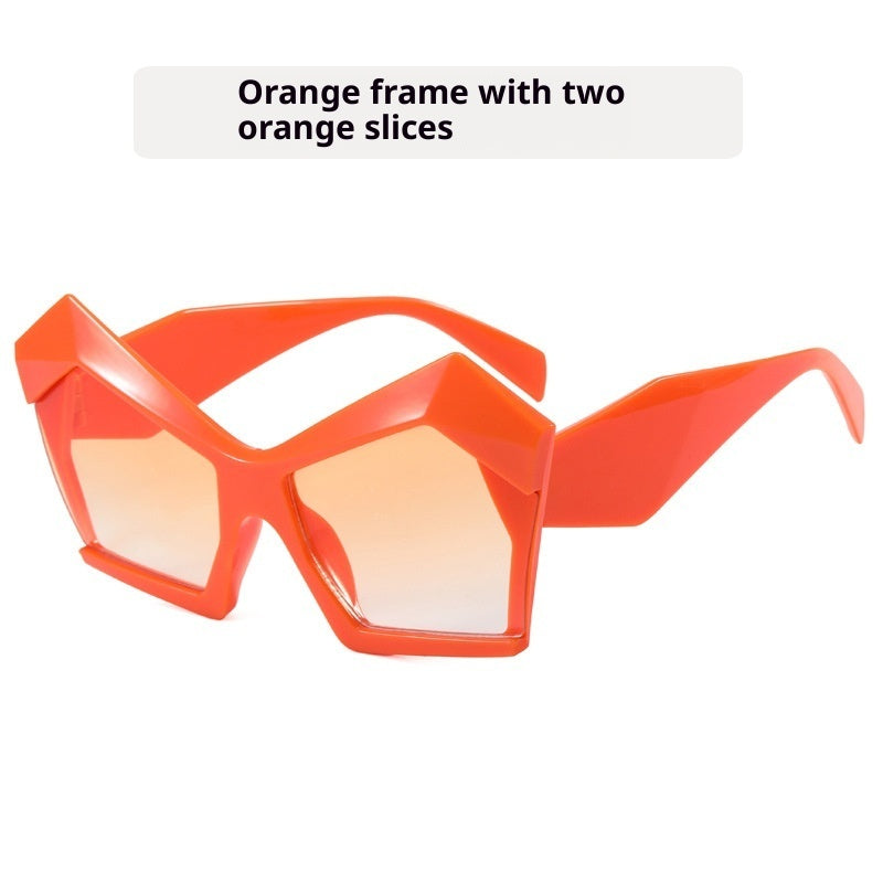 Cat's Eye Polygon Large Rim Sunglasses Female