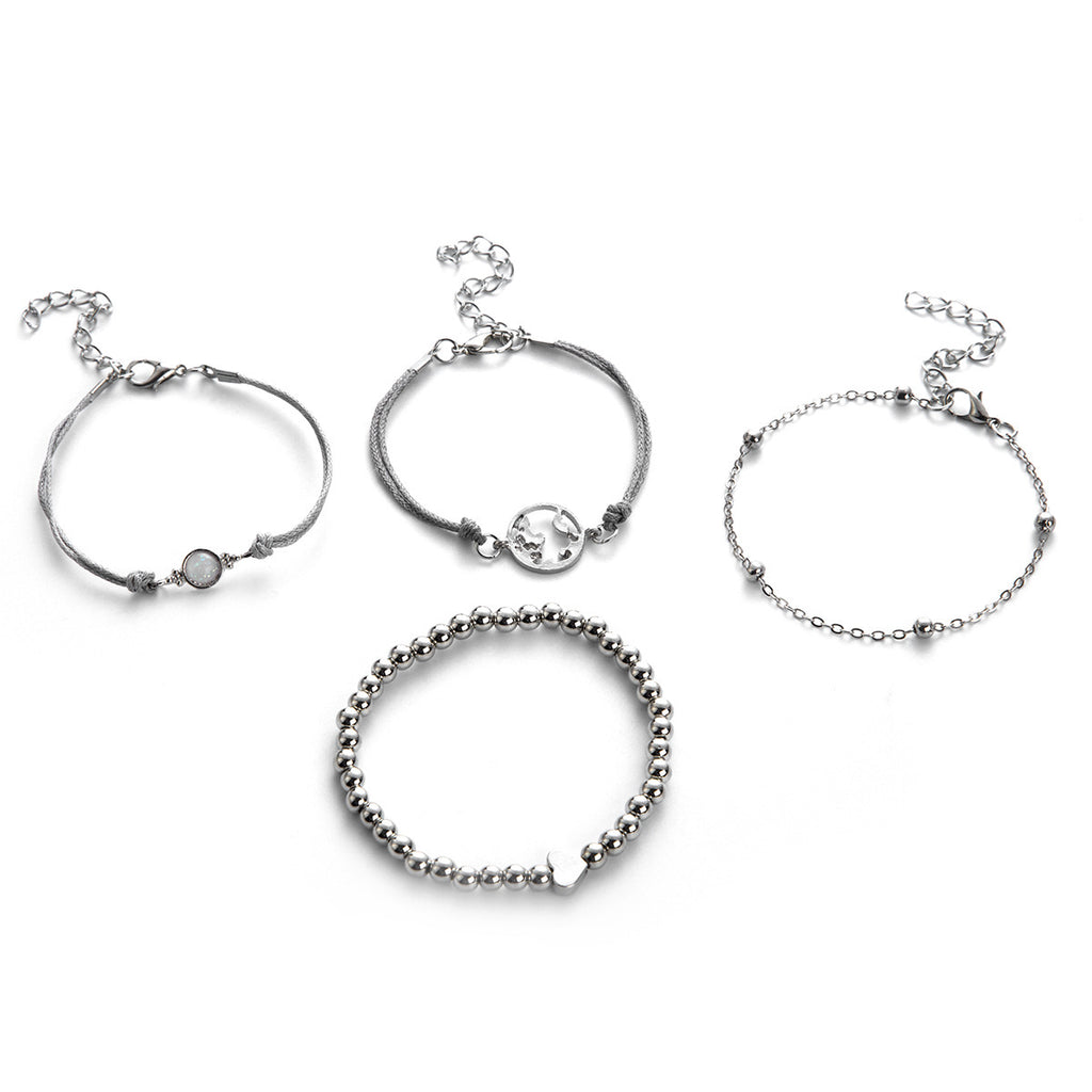 Map Opal Bead Necklace Anchor Chain Women