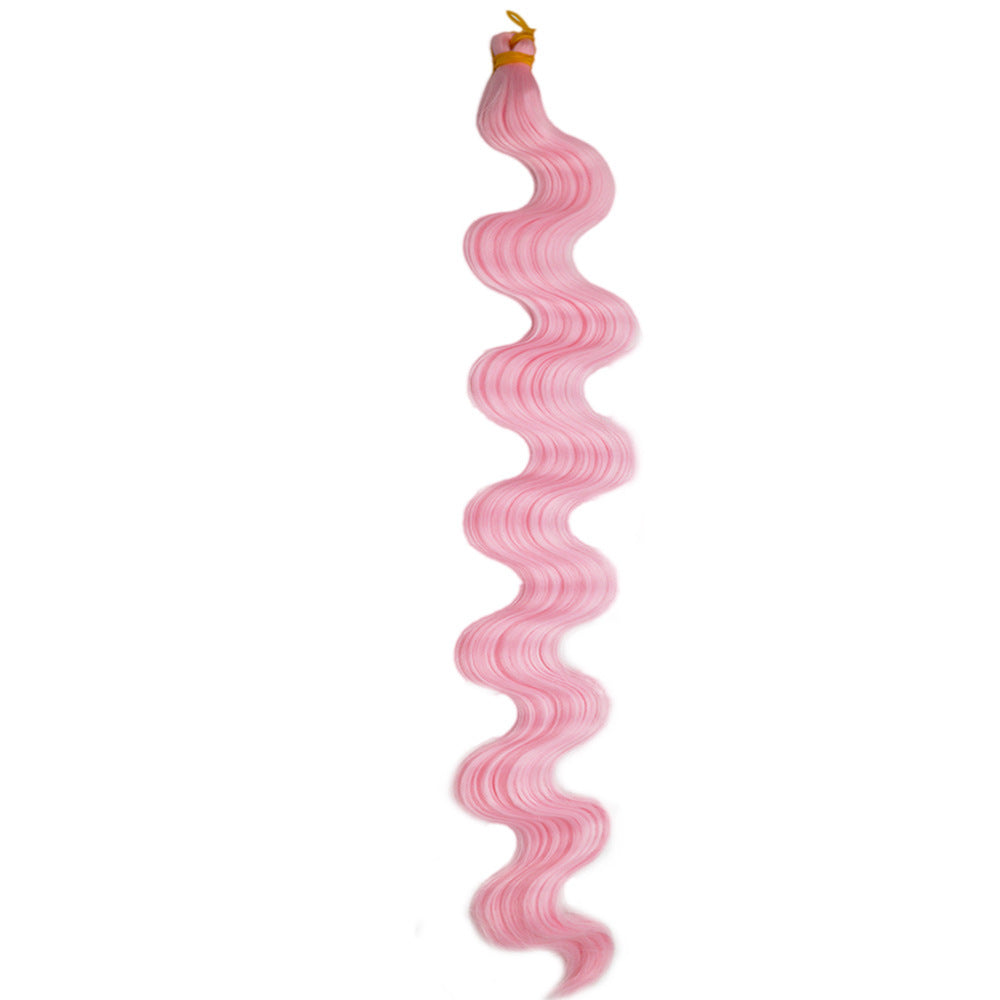 European And American Style Wig Wine Red Big Wave Chemical Fiber Braided Hair Crochet Hair Extension