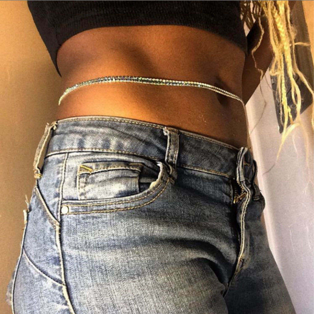 Simple Micro-Set Zircon Single Layer Body Chain