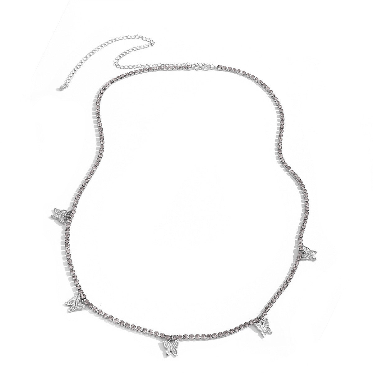 Simple Micro-Set Zircon Single Layer Body Chain