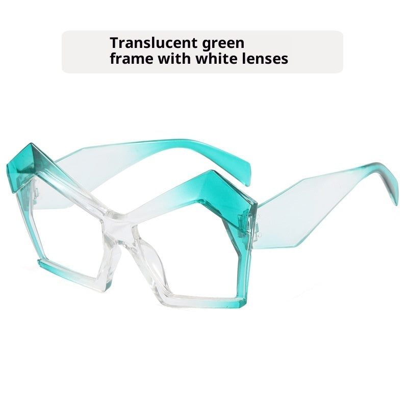 Cat's Eye Polygon Large Rim Sunglasses Female