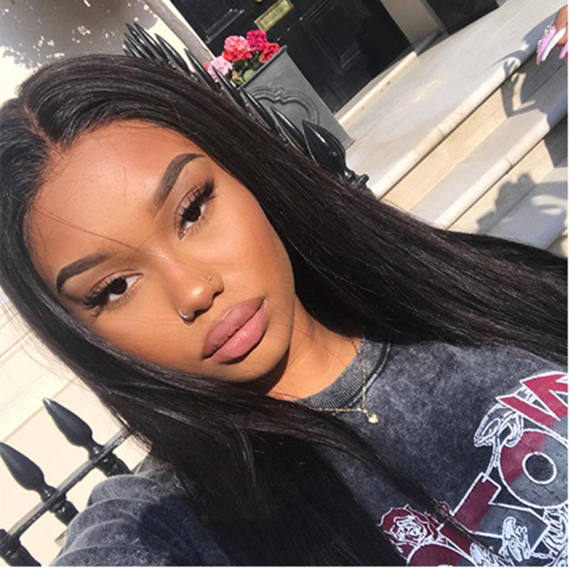 Wig Female Long Black Straight Hair Africa