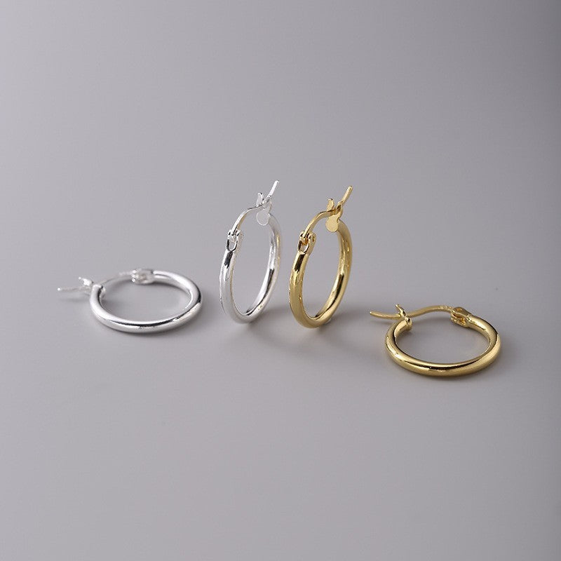 Stainless Steel Earrings Hoop Circle Women Gold