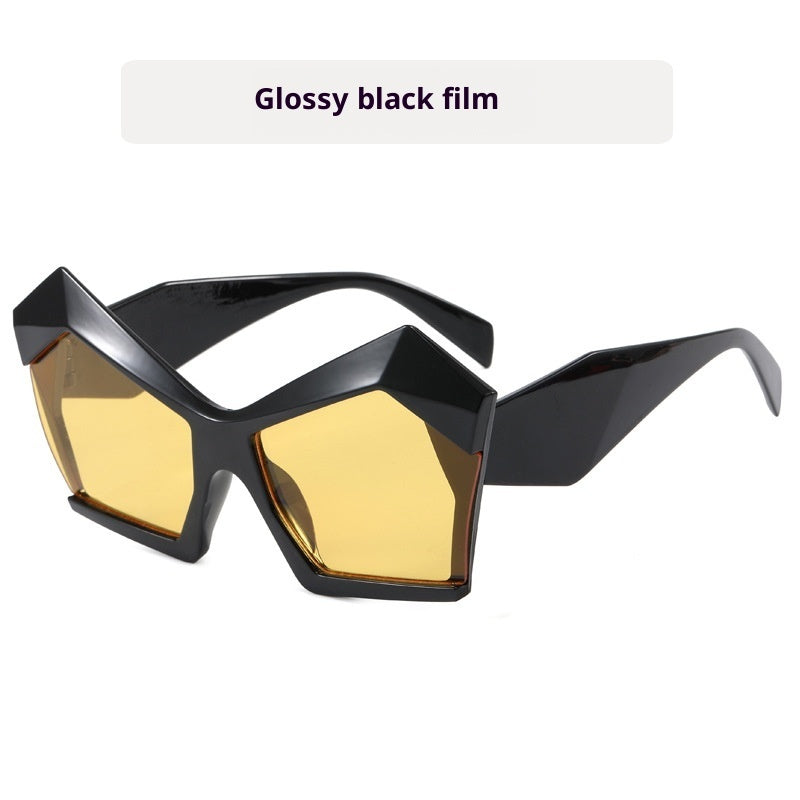 Cat's Eye Polygon Large Rim Sunglasses Female