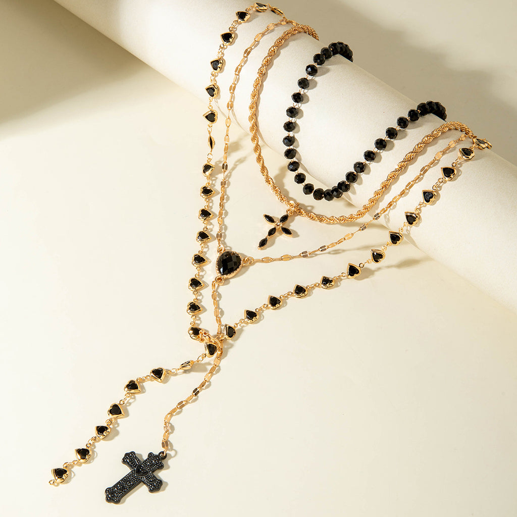Cross Geometric Diamond Chain Clause Necklace