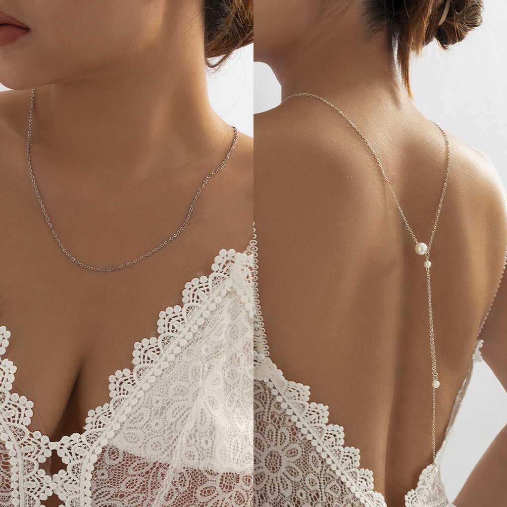 Fashion Elegant Pearl Back Chain Body