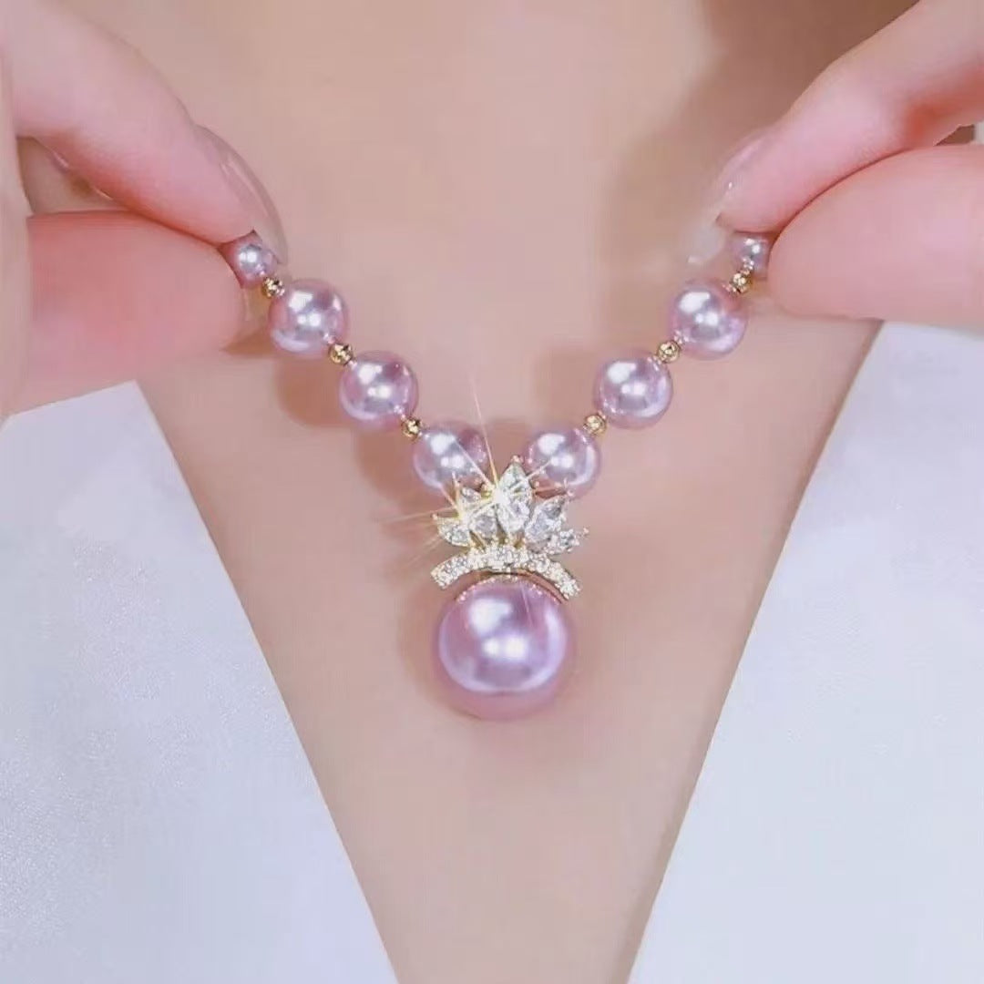 Temperament Ice Queen Luxury White Pearl Necklace