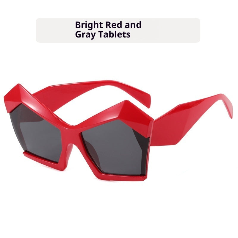 Cat's Eye Polygon Large Rim Sunglasses Female