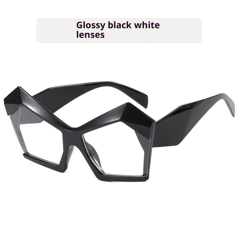 Cat's Eye Polygon Large Rim Sunglasses Female