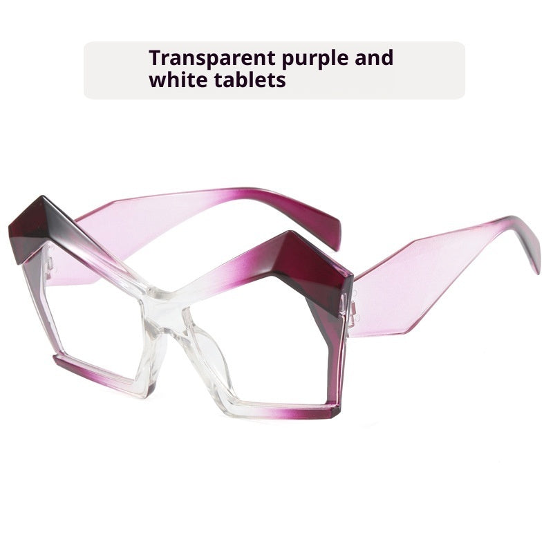 Cat's Eye Polygon Large Rim Sunglasses Female