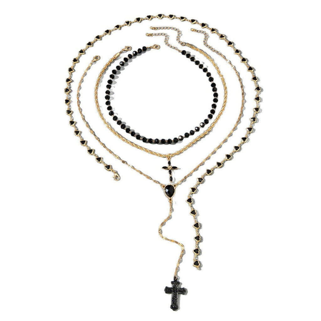 Cross Geometric Diamond Chain Clause Necklace